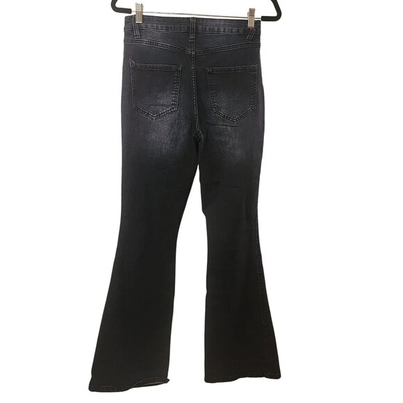 YMI Womens Flared Jeans Size 7 Cotton Blend Dark Wash Denim Made In USA - Picture 3 of 6